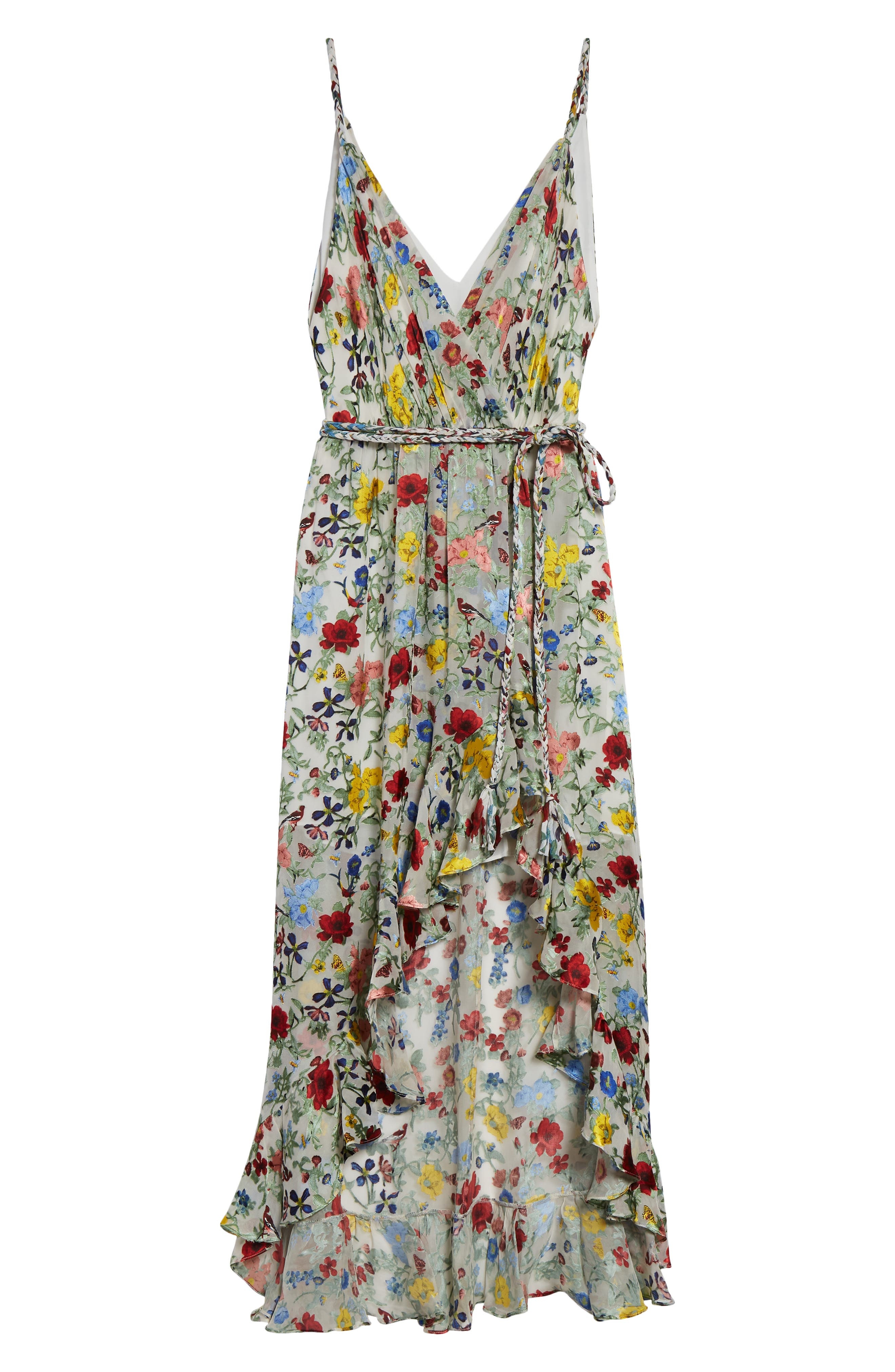 Alice + Olivia Tara Floral Ruffle Detail High-Low Dress in Dollhouse at Nordstrom - 5