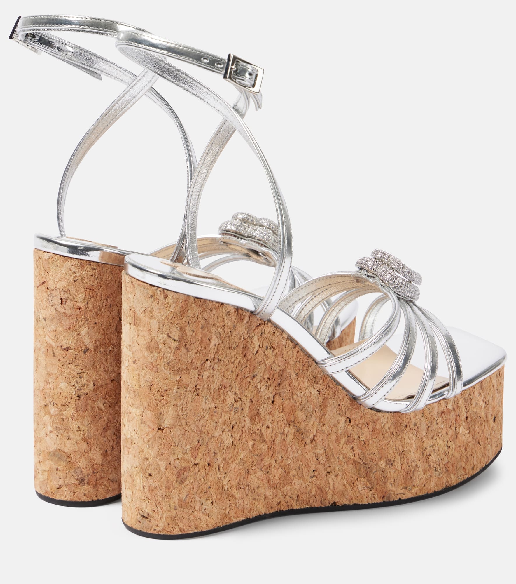 Double Heart metallic leather sandals - 2