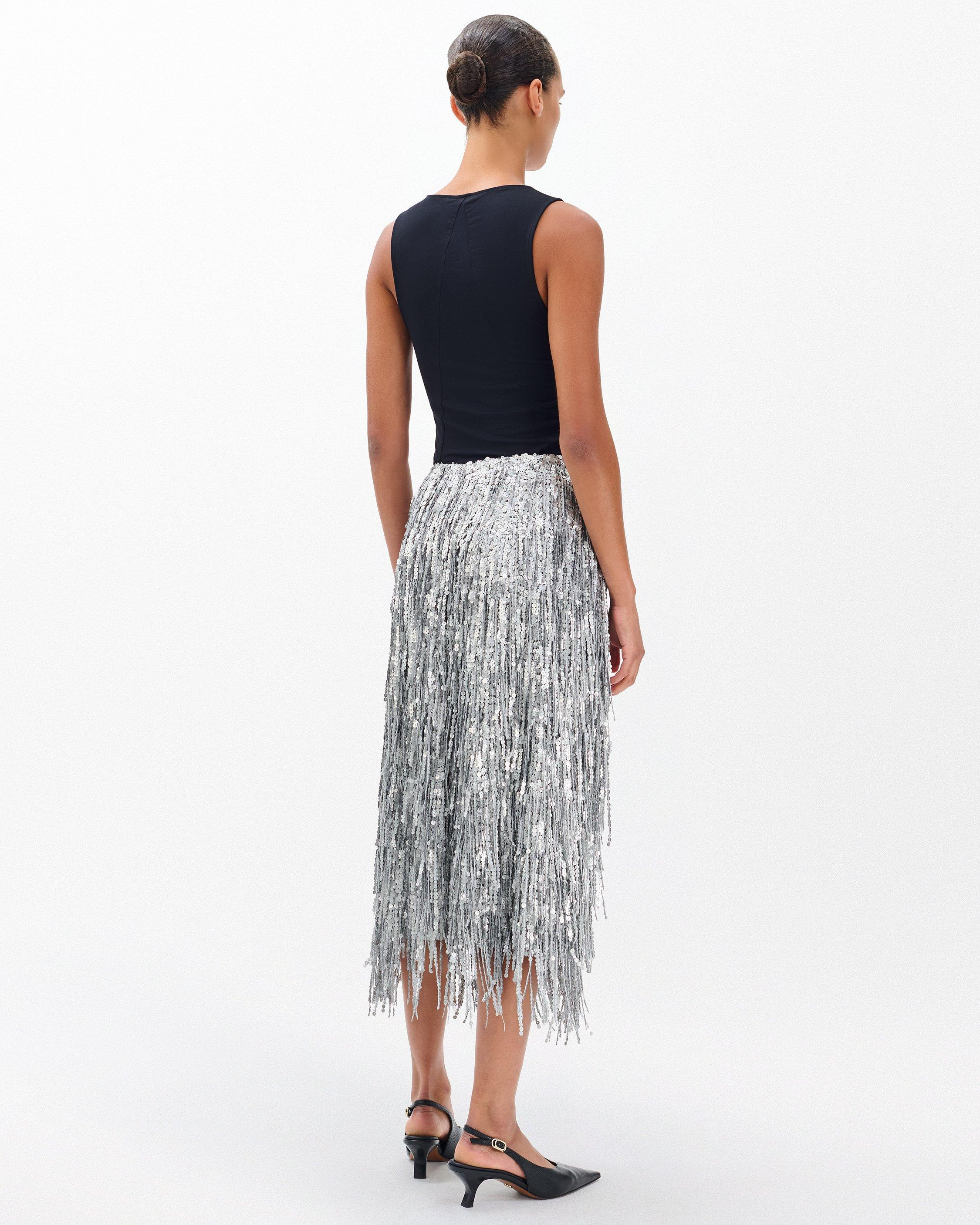 Billie Sequined Tassel Midi Skirt - 6