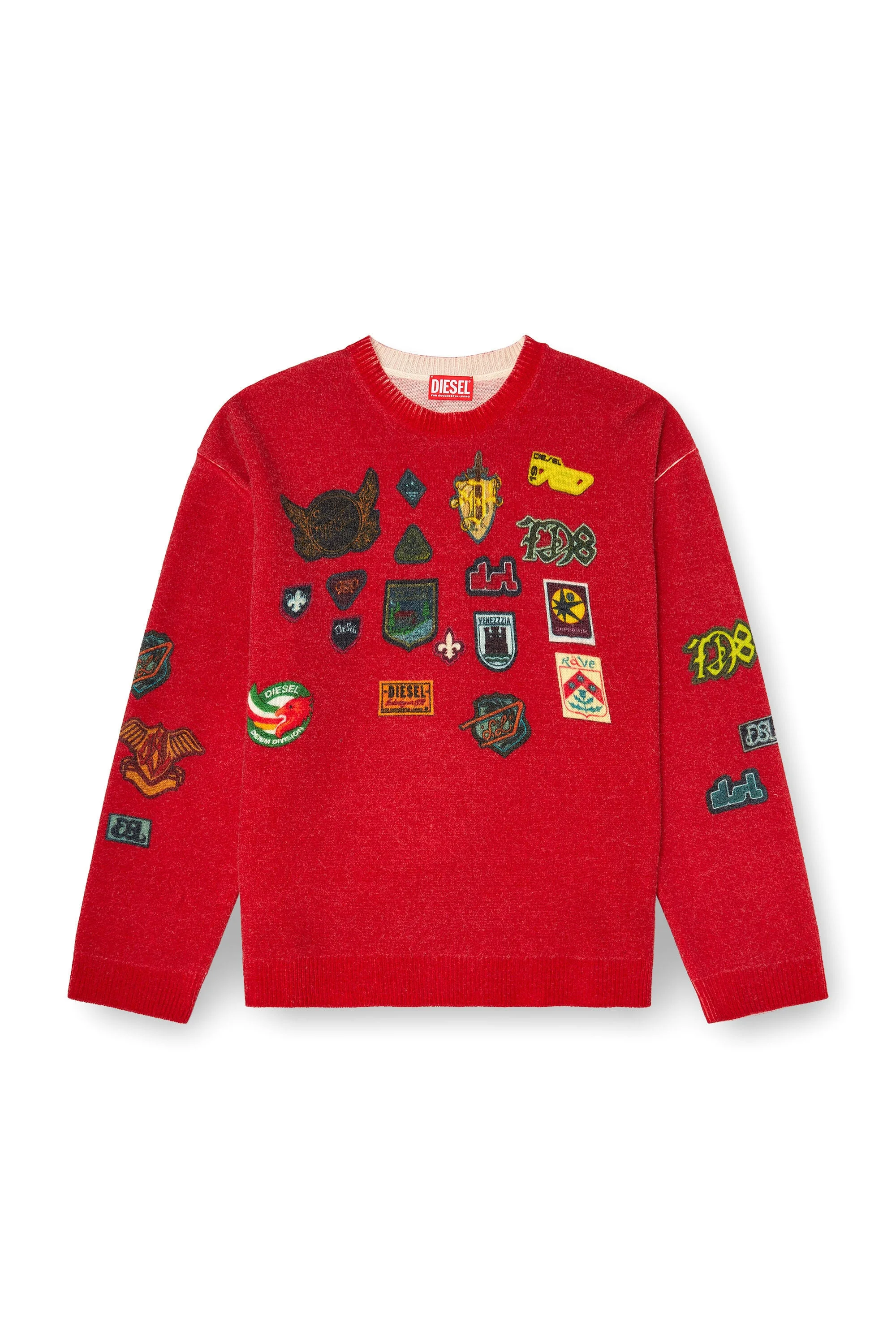 WOOL JUMPER WITH PRINTED PATCHES - 1