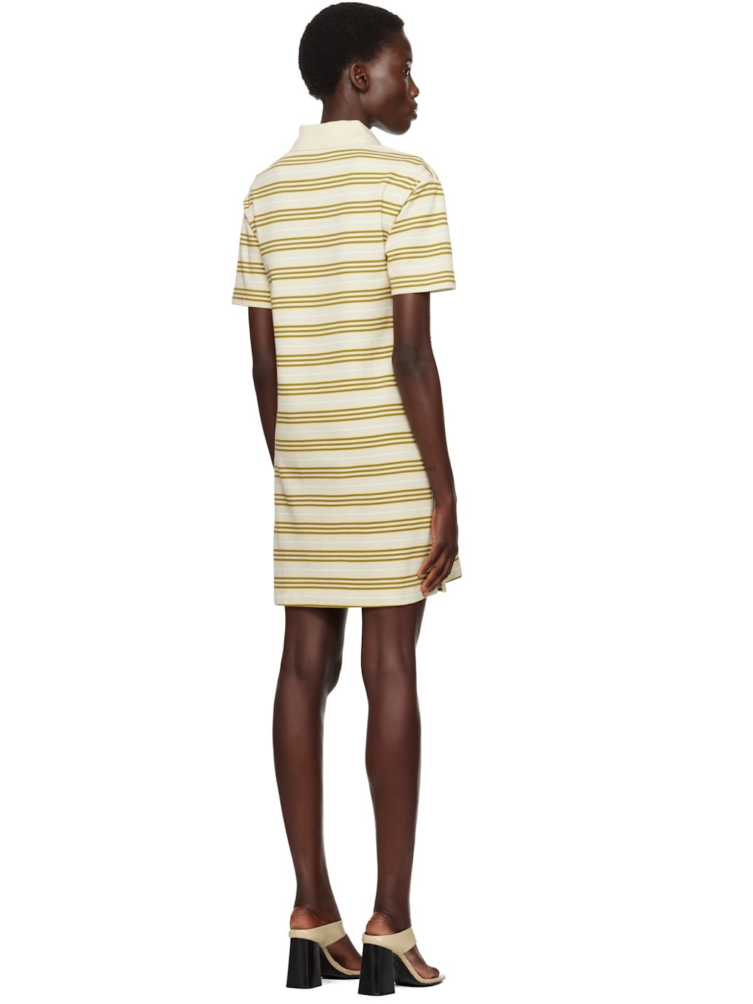 Yellow Striped Cotton Polo Minidress - 3