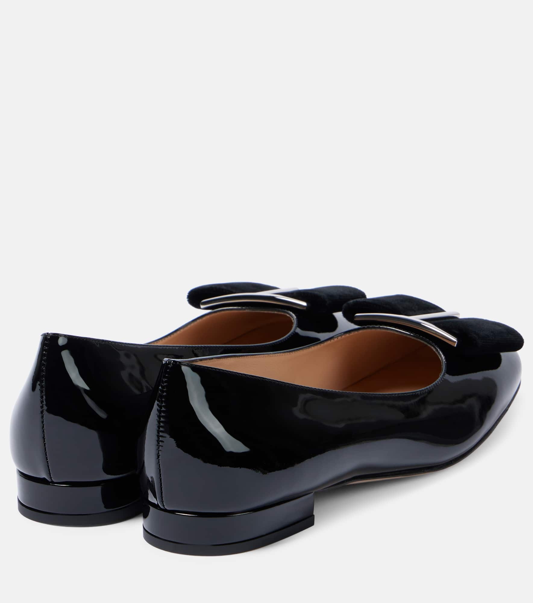 Audrey bow-detail patent leather ballet flats - 2