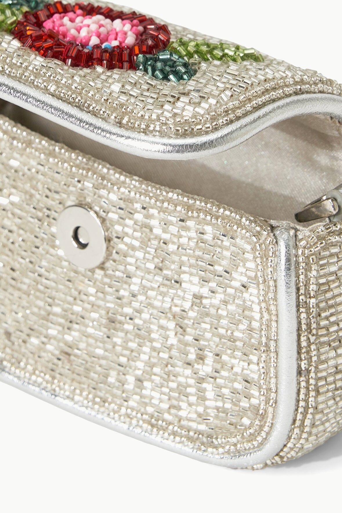 STAUD TINY TOMMY BEADED BAG DIAMOND ROSE - 6