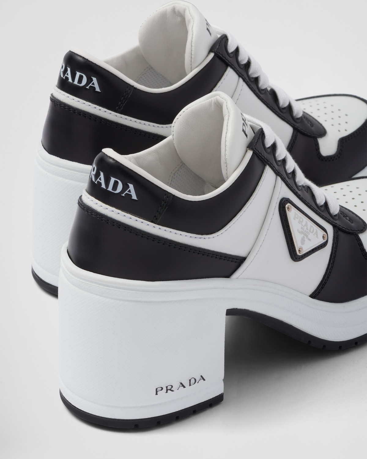 Downtown high-heeled leather sneakers - 7