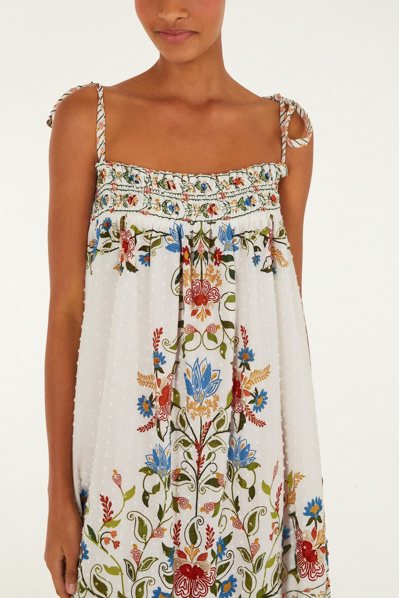 FARM RIO Off-White Stitched Garden Long Dress outlook