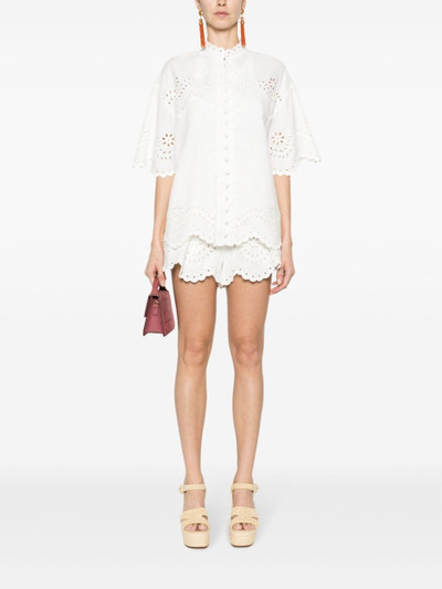 Zimmermann Junie floral-embroidered shorts outlook