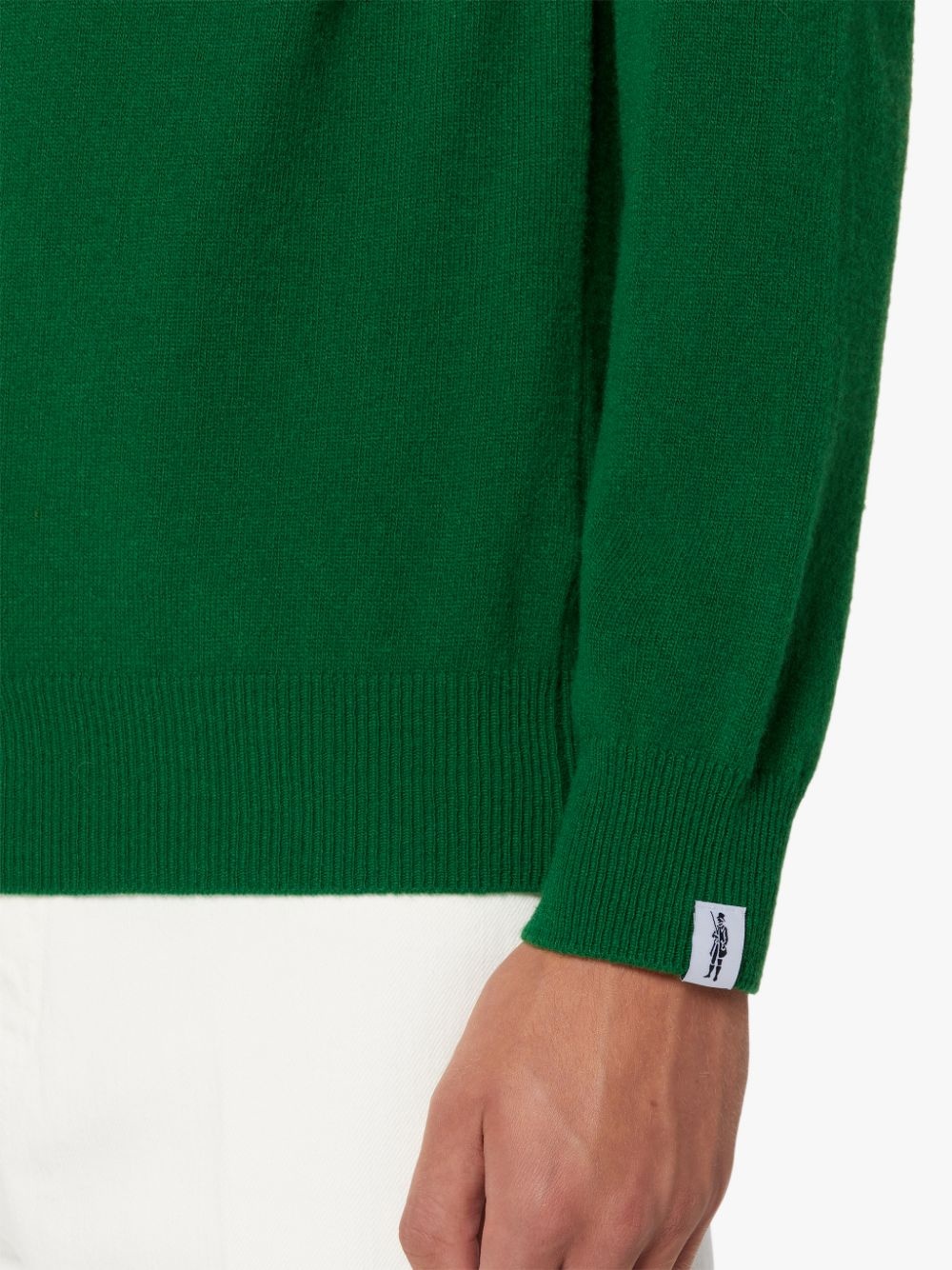IN AND OUT GREEN WOOL SWEATER | GKM-203 - 6