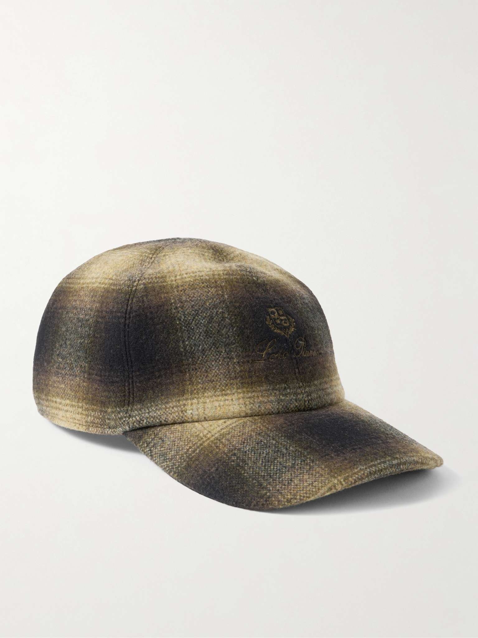 Logo-Embroidered Checked Wool and Cashmere-Blend Flannel Baseball Cap - 1