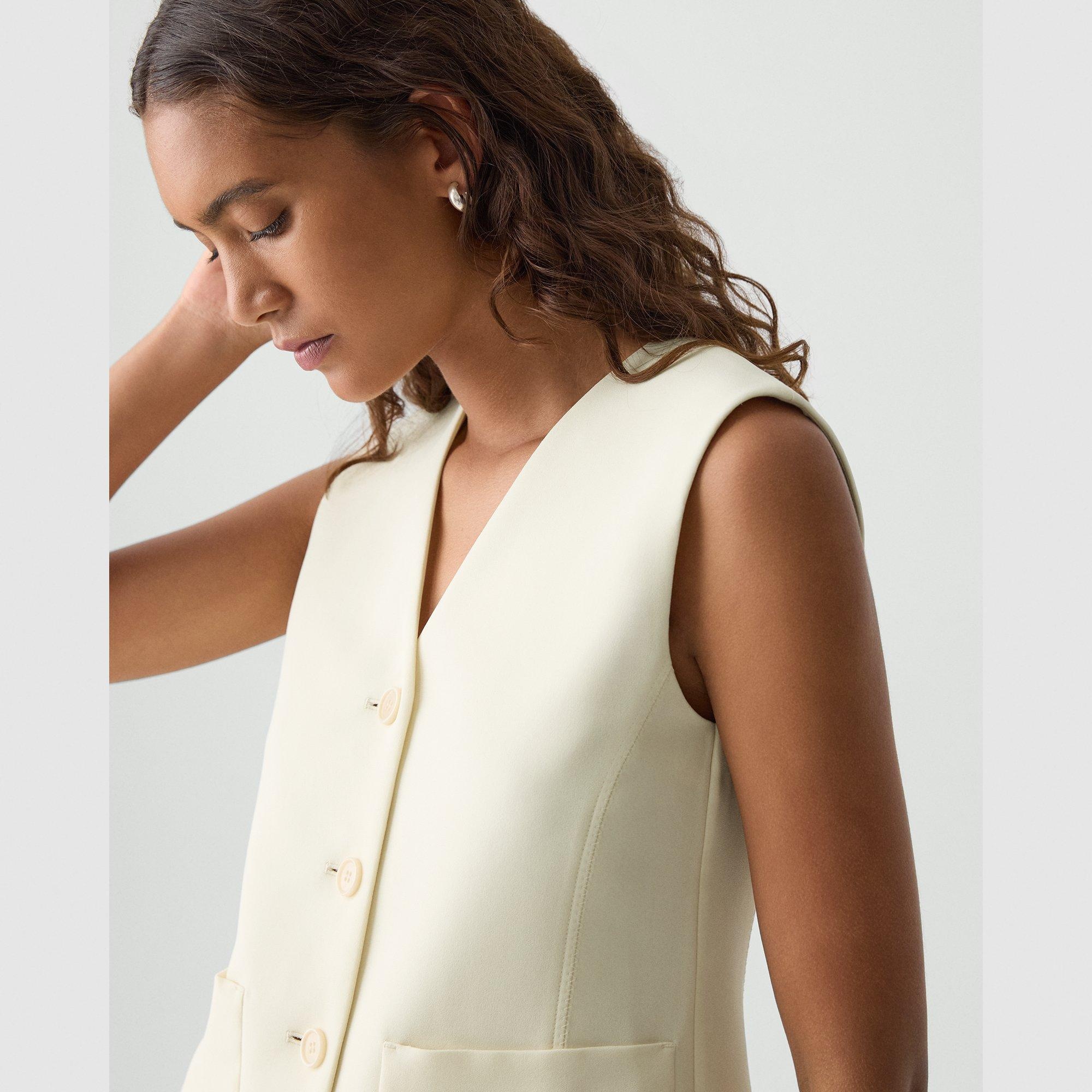 Zig Zag Vest in Satin Crepe - 5