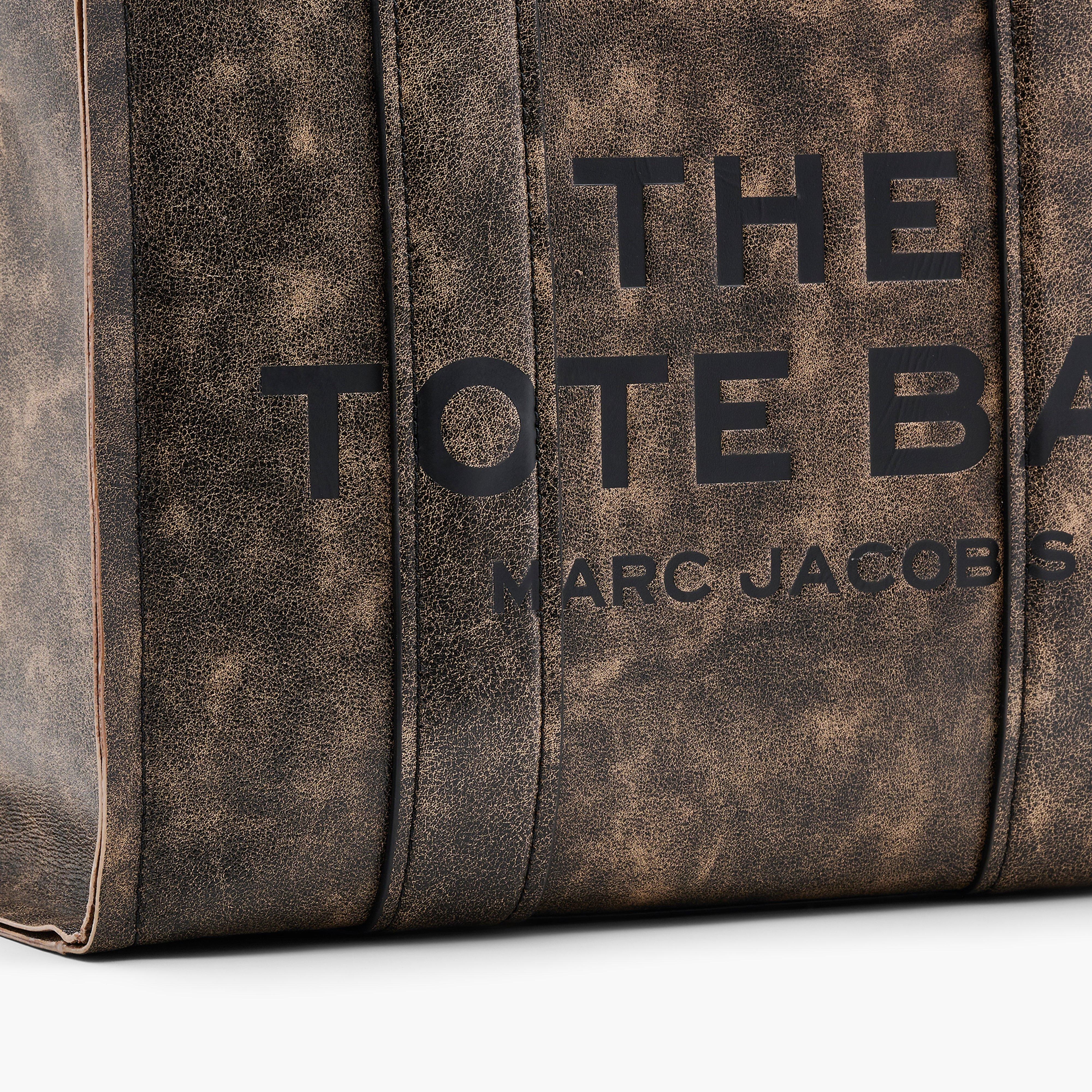THE DISTRESSED LEATHER MEDIUM TOTE BAG - 4