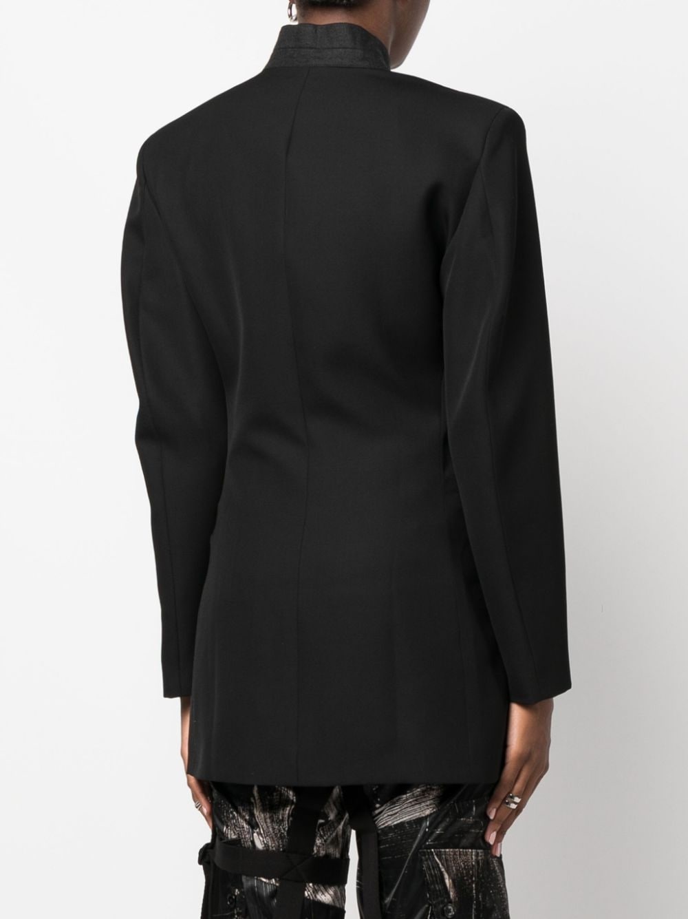 no-lapels virgin wool blazer - 4