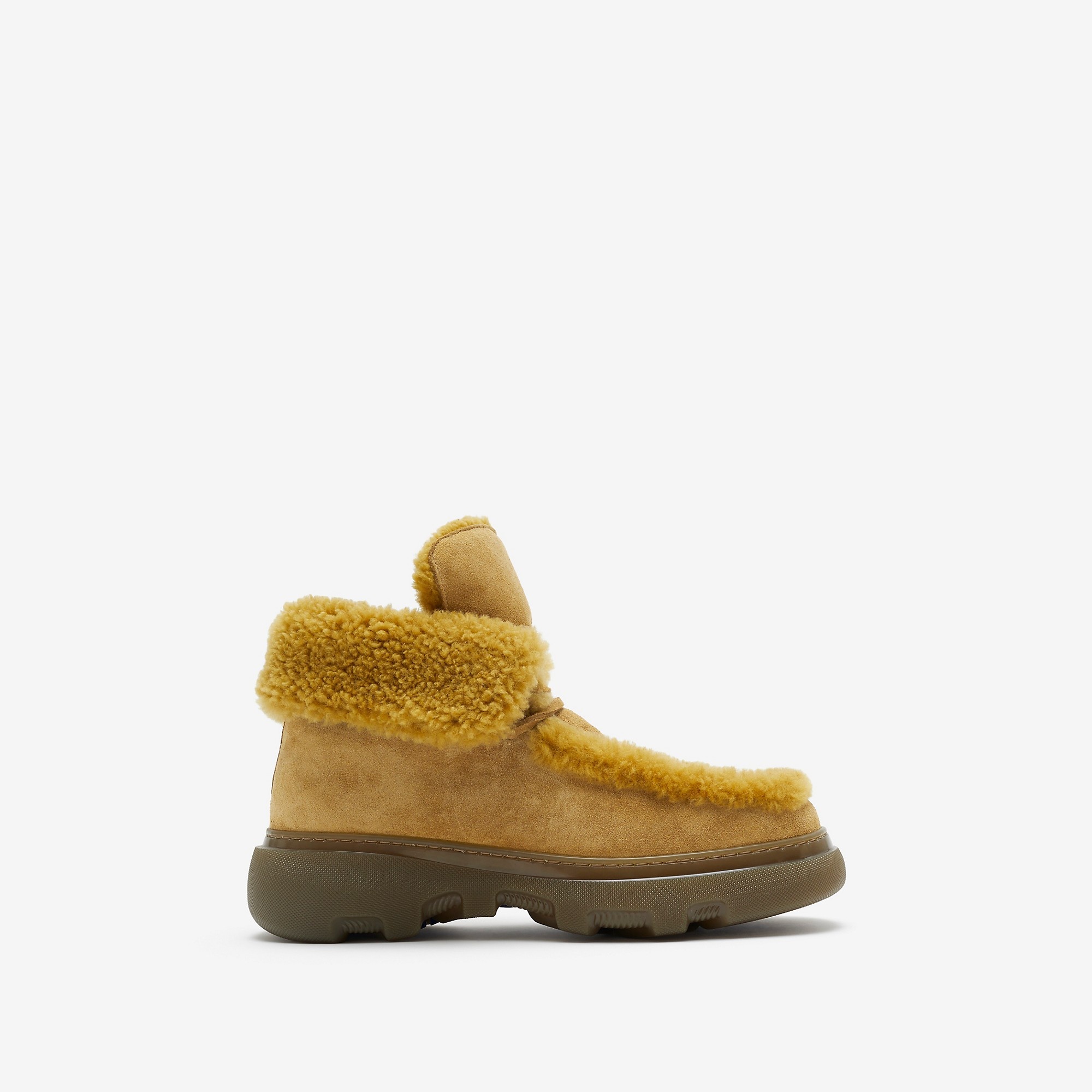 Suede and Shearling Creeper Boots - 1