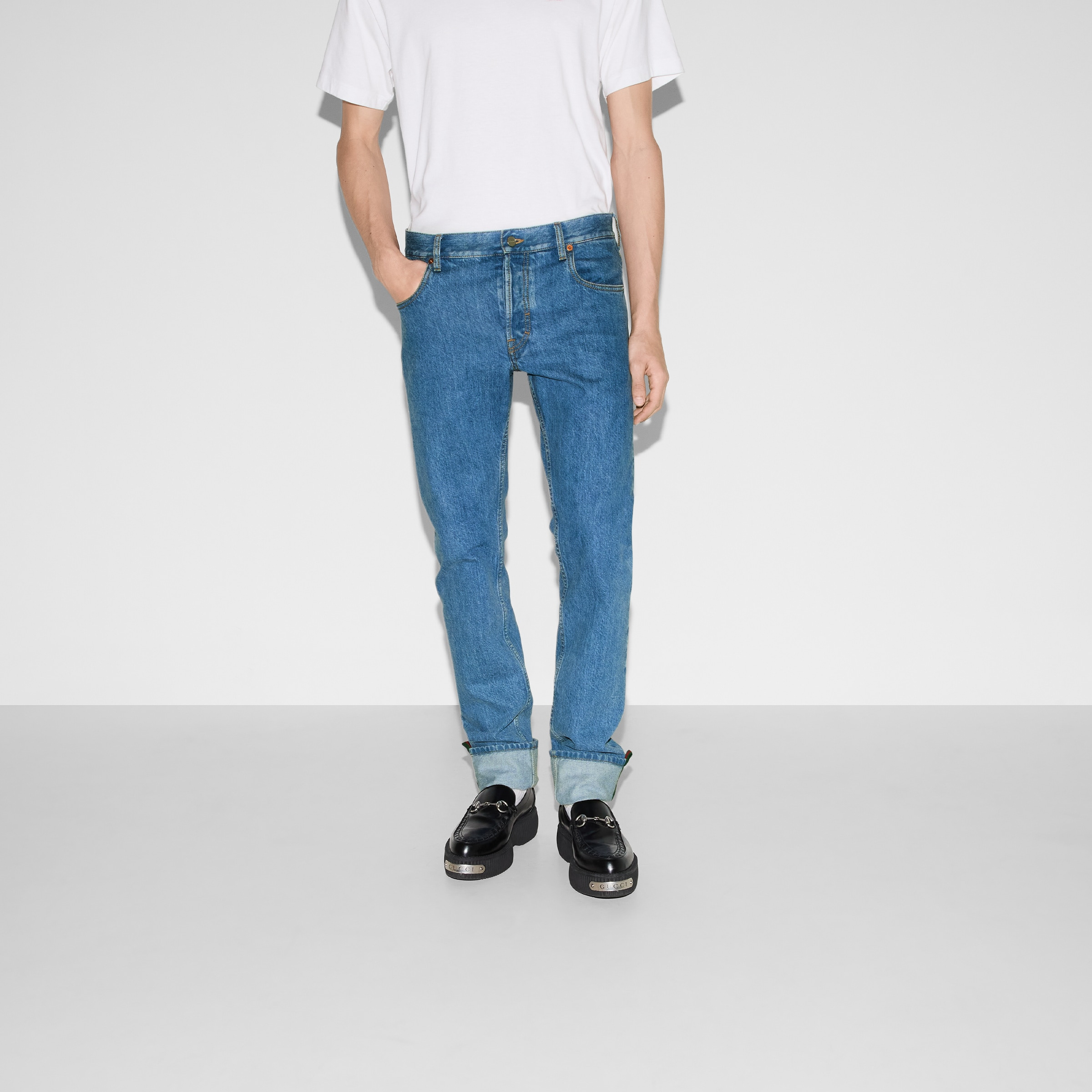 Tapered fit denim pants - 3