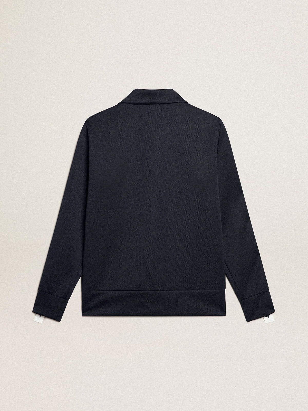 Dark blue zipped sweatshirt with white strip and contrasting stars - 6