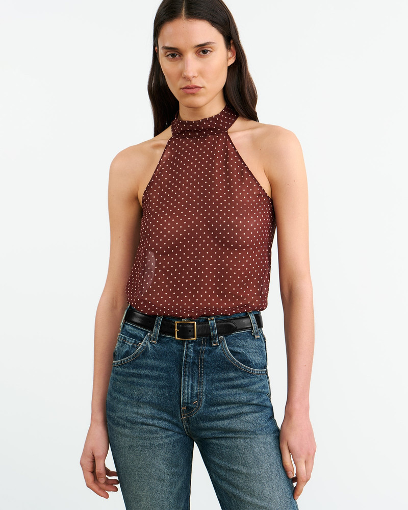 NILI LOTAN ALLA SILK HALTERNECK TOP outlook