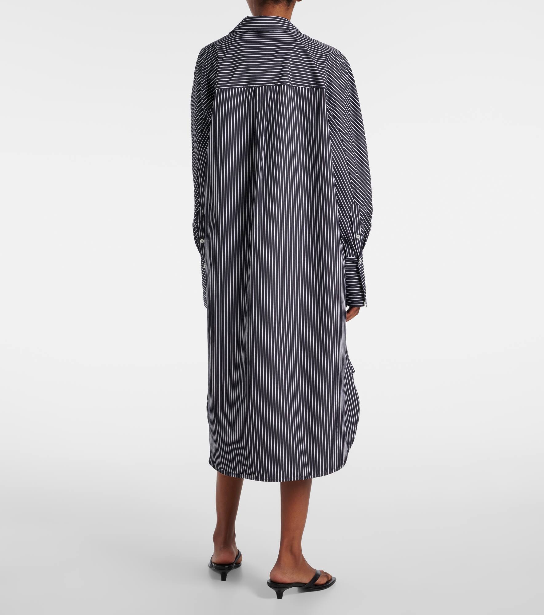 Striped cotton poplin shirt dress - 3