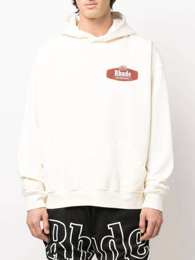 Rhude logo-print relaxed hoodie outlook