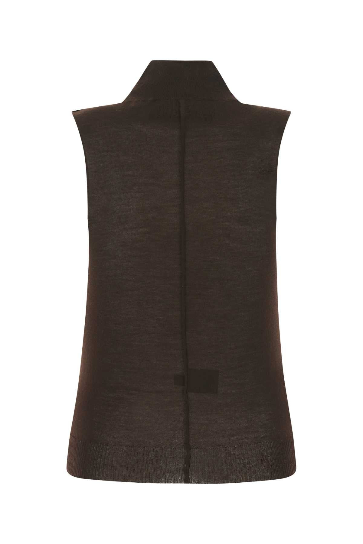 Amiri Women Chocolate Cashmere Top - 2