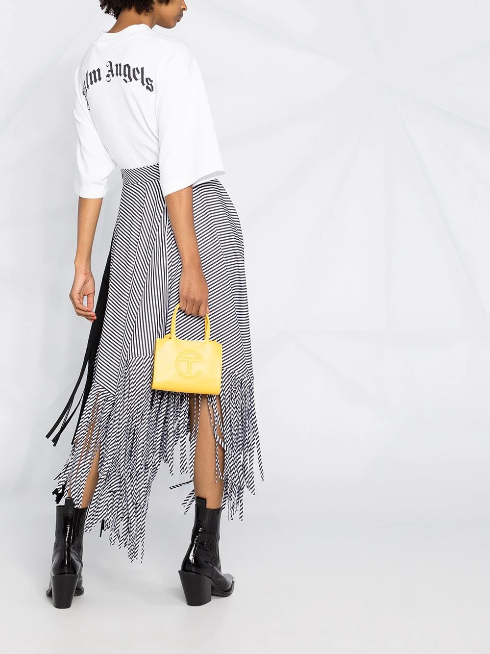 frayed asymmetric skirt - 4