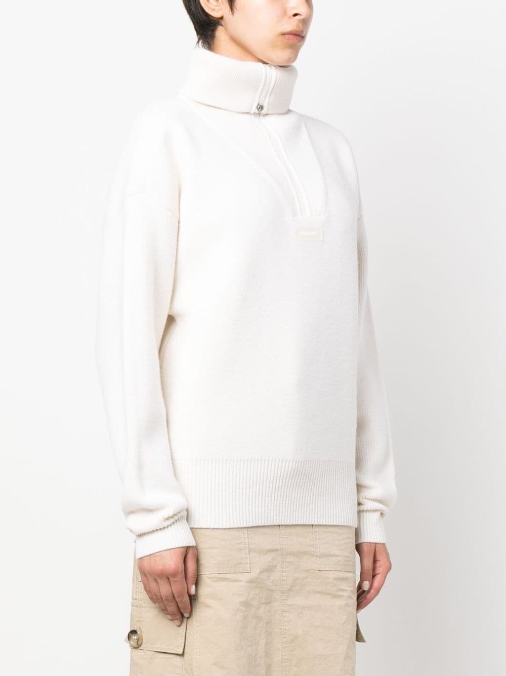 wool-blend half-zip jumper - 3