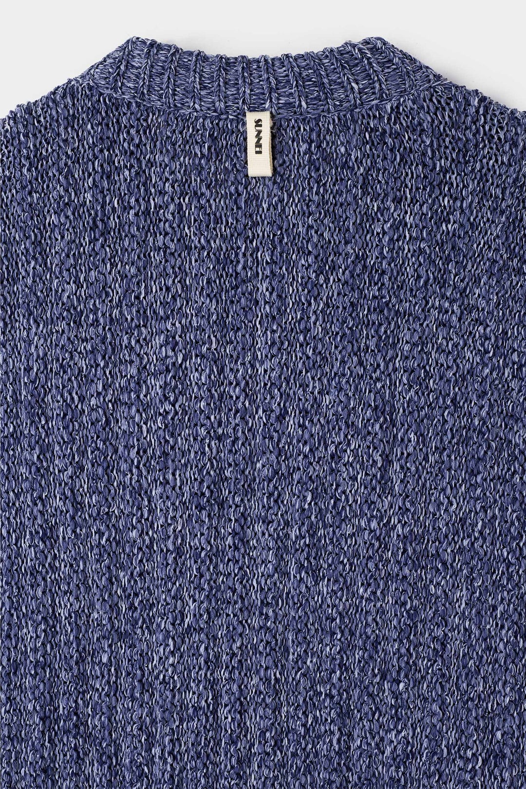 ROUND NECK SWEATER / blue & white melange - 3