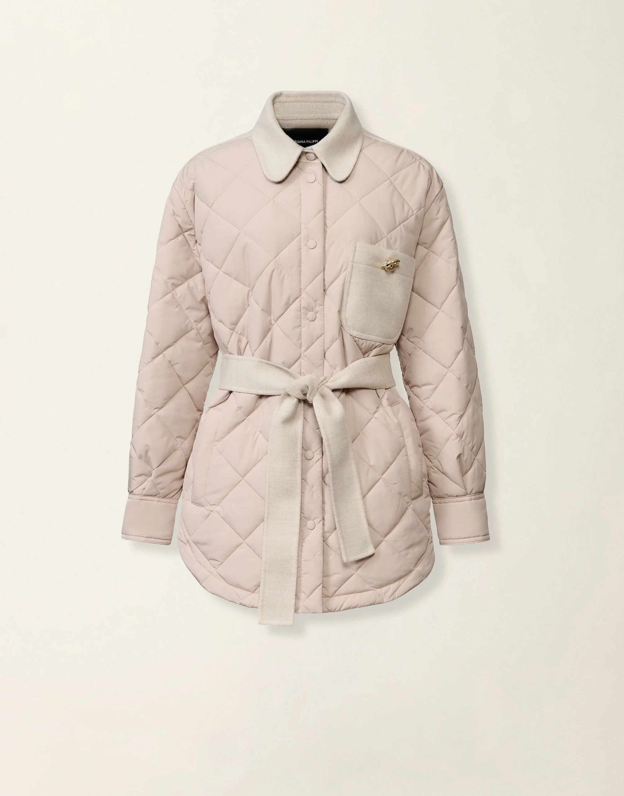 Quilted nylon shirt jacket - 1