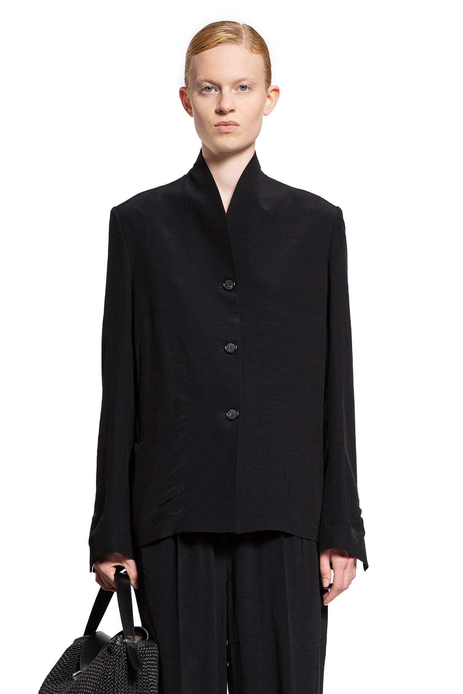Toteme Overlay ウールブレンドブレザー Overlay summer blazer black – TOTEME