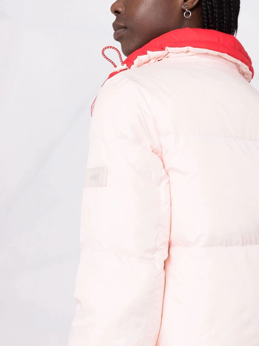 logo-print padded coat - 5