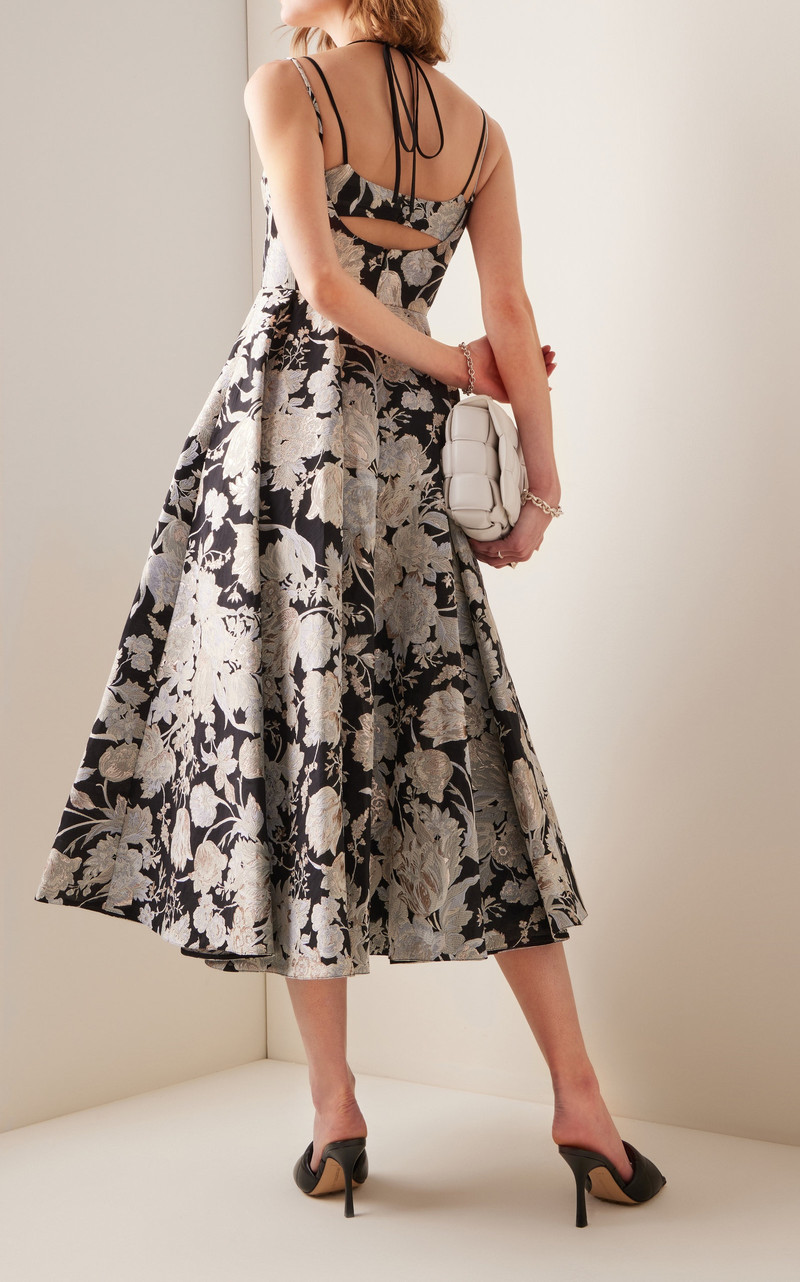 Rea Floral Fil Coupe Jacquard Midi Dress floral 3