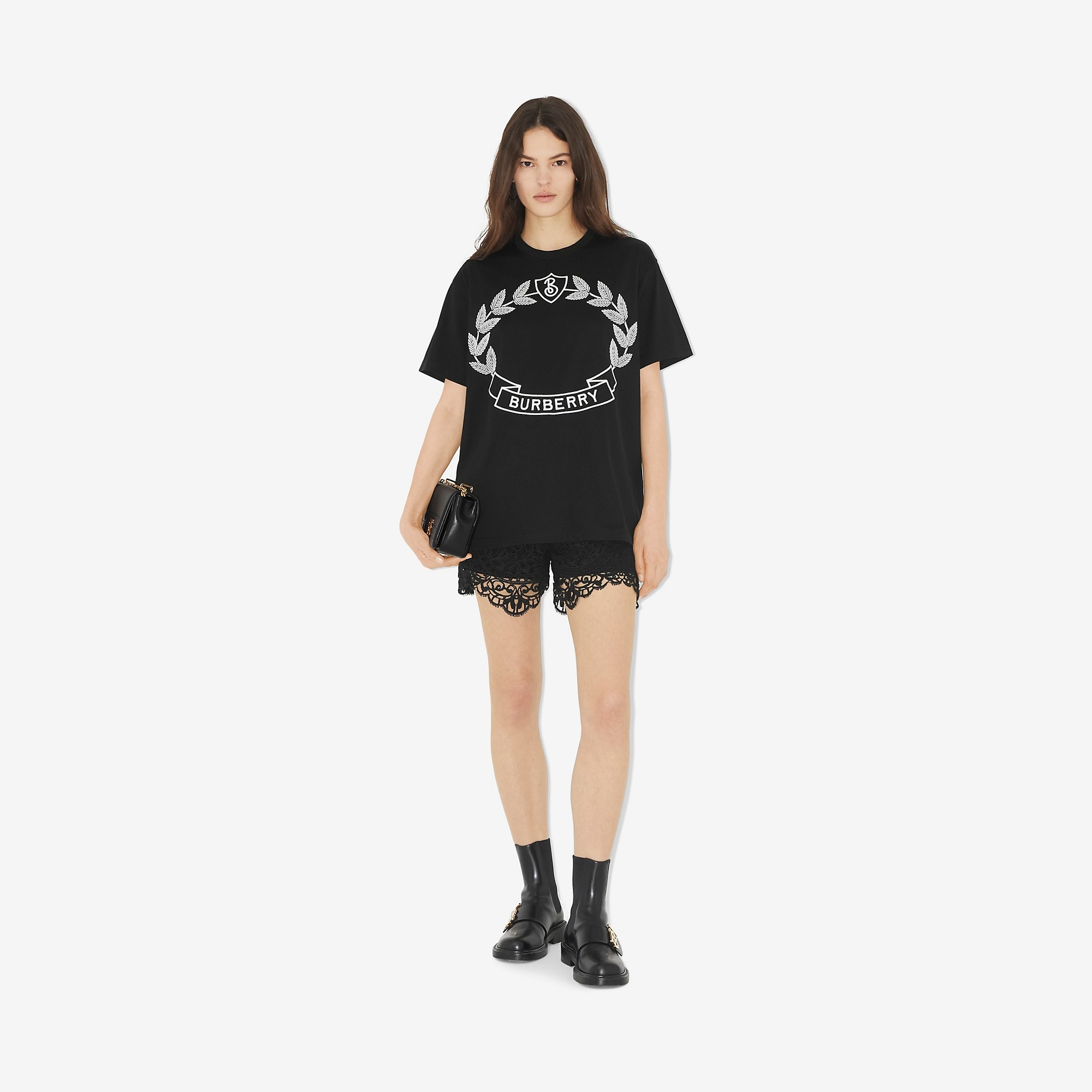 Oak Leaf Crest Cotton Oversized T-shirt - 2