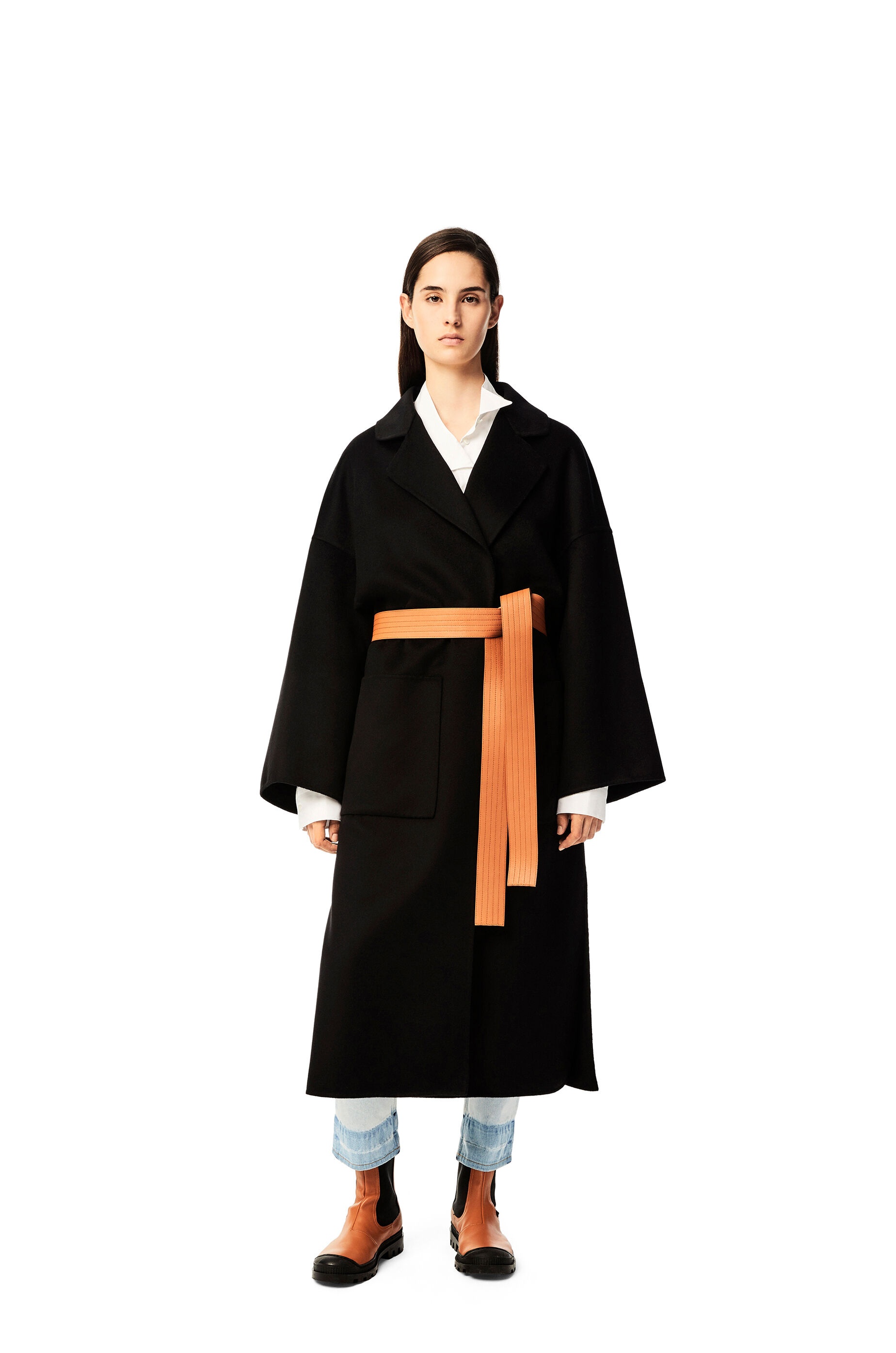 Oversize belted coat in cashmere - 2