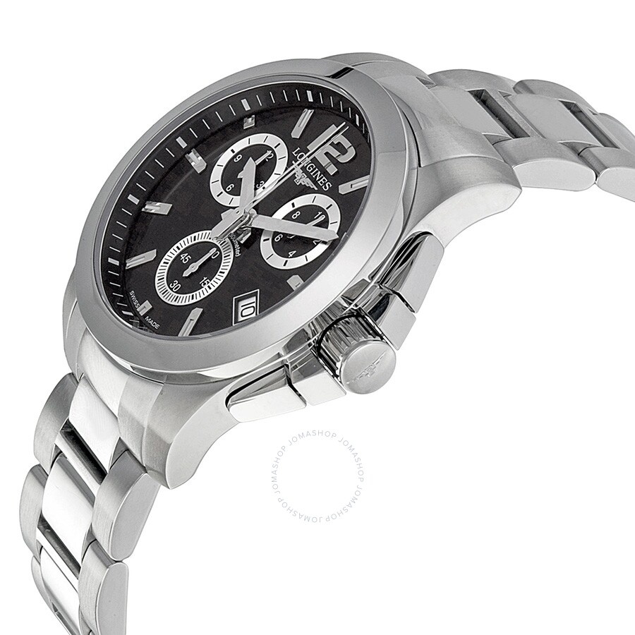 Longines Conquest Chronograph Black Dial Stainless Steel Men's Watch L36604566 - 2