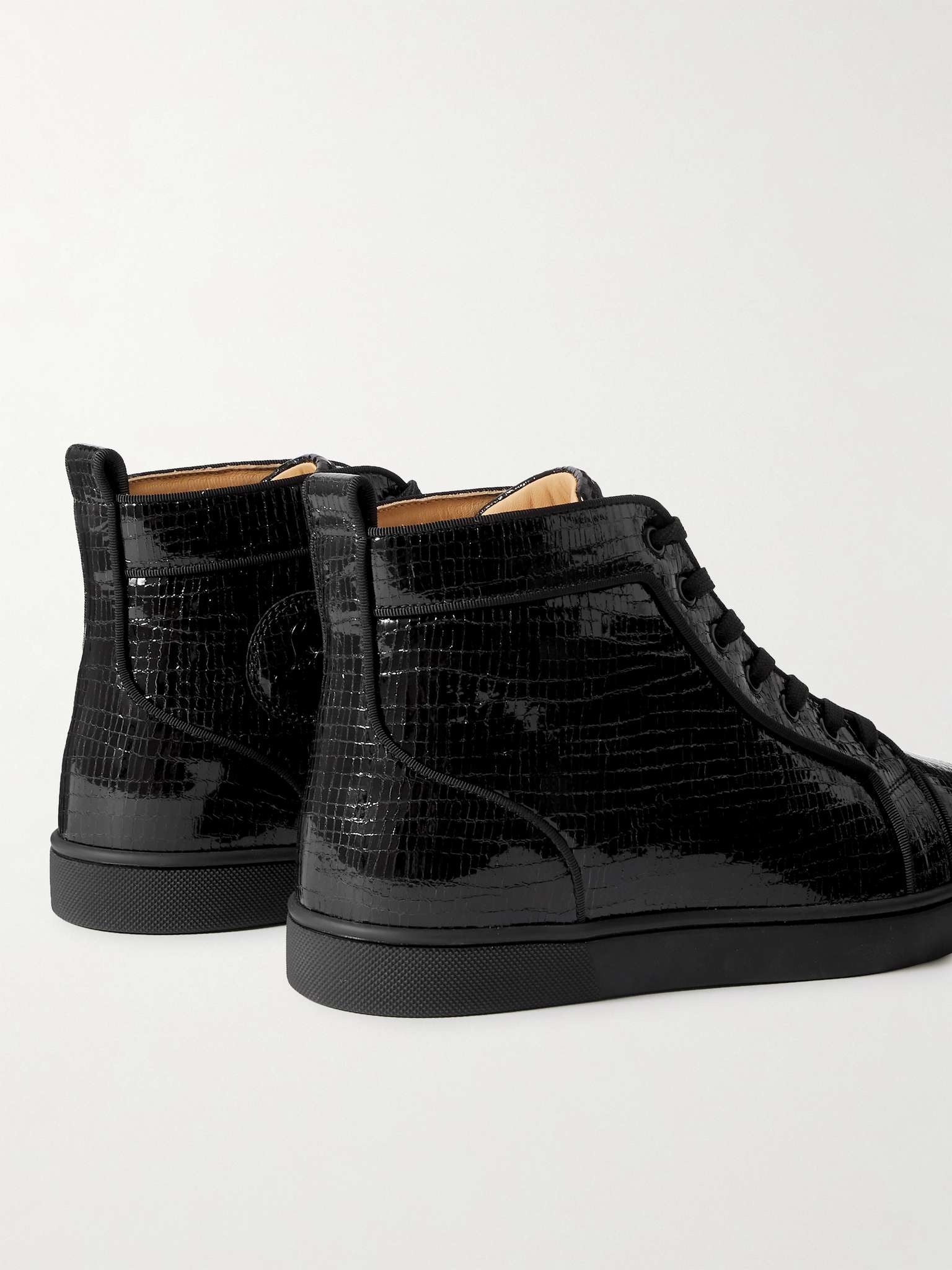 Louis Grosgrain-Trimmed Lizard-Effect Leather High-Top Sneakers - 5