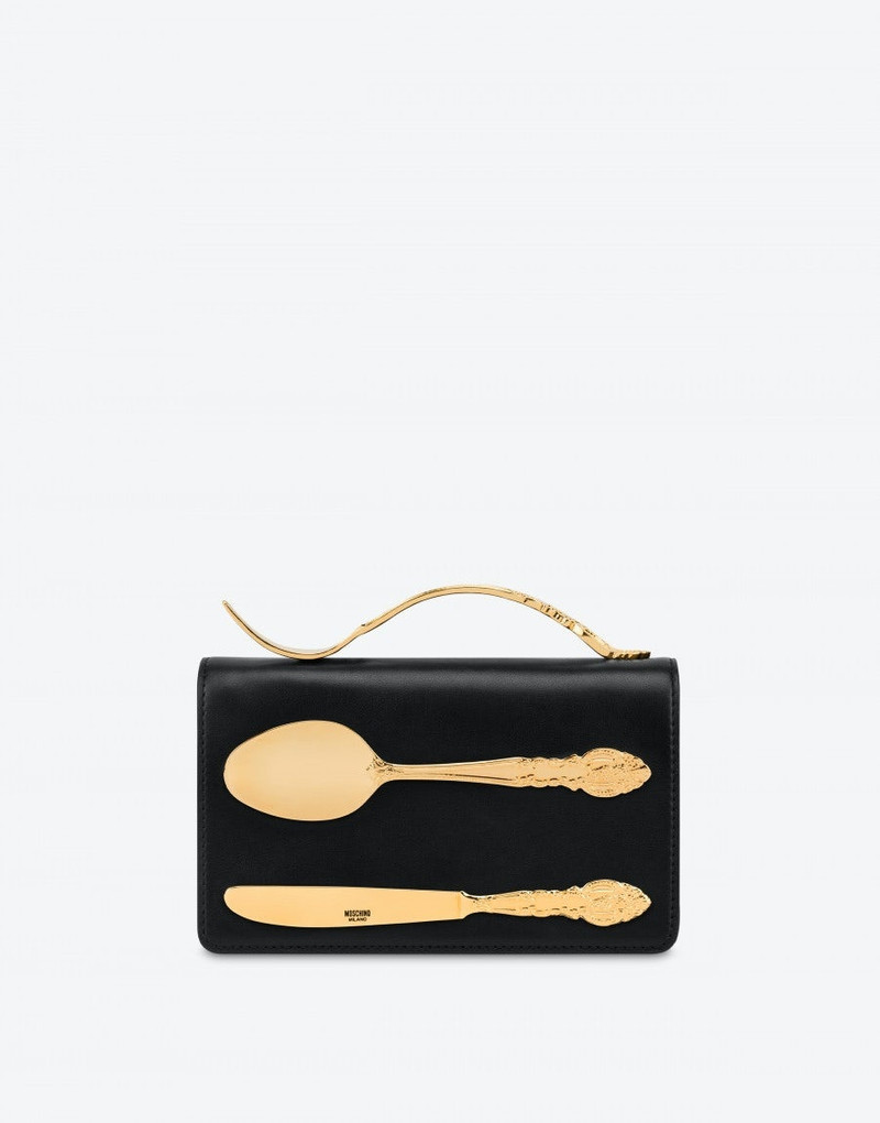 CALFSKIN CUTLERY DETAIL CLUTCH 1
