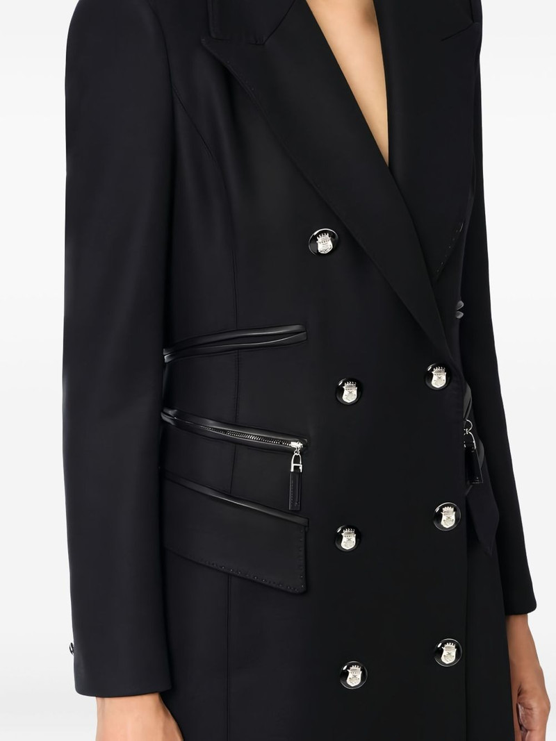 enamelled button double-breasted coat 4