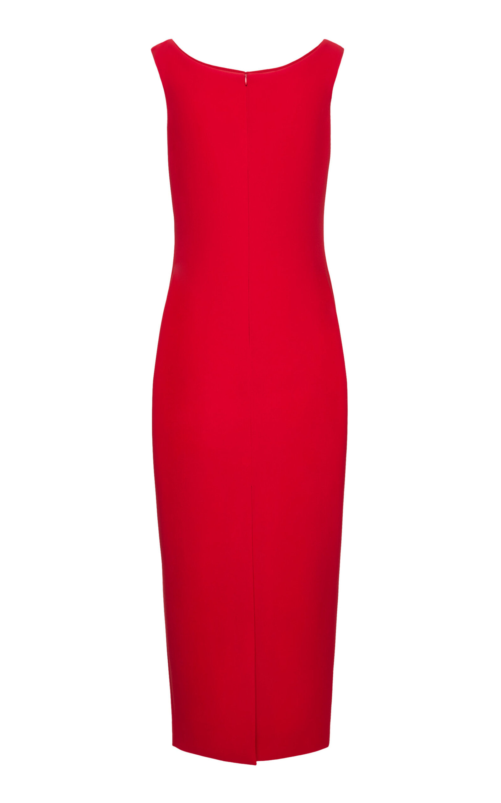 Floral Appliqued Wool Dress red - 5