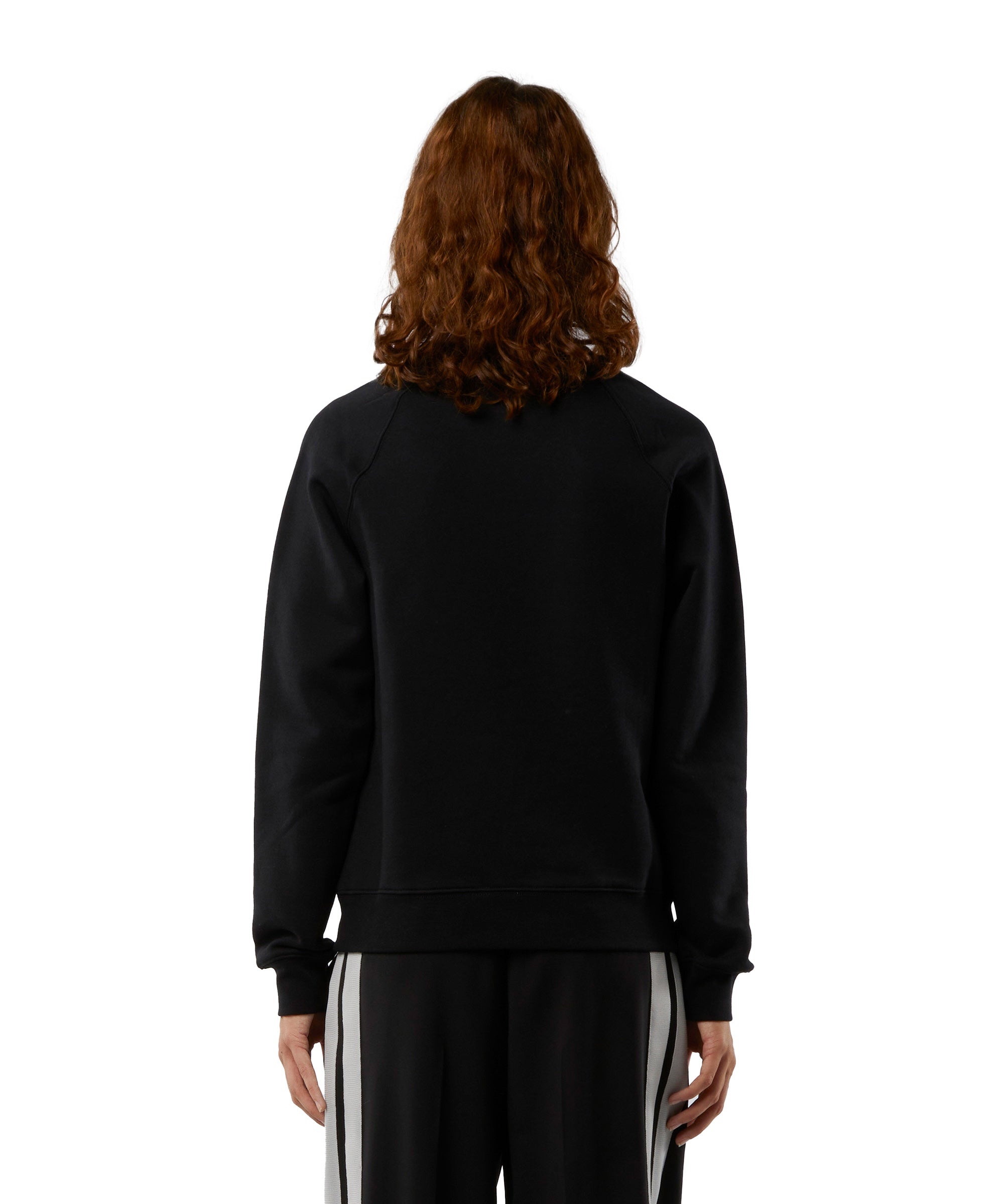 Crew neck cotton sweatshirt with a brushed logo - 3