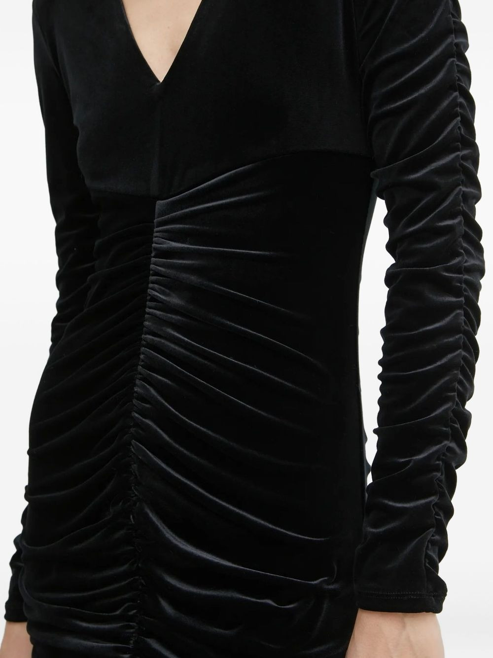 velvet ruched mini dress - 4