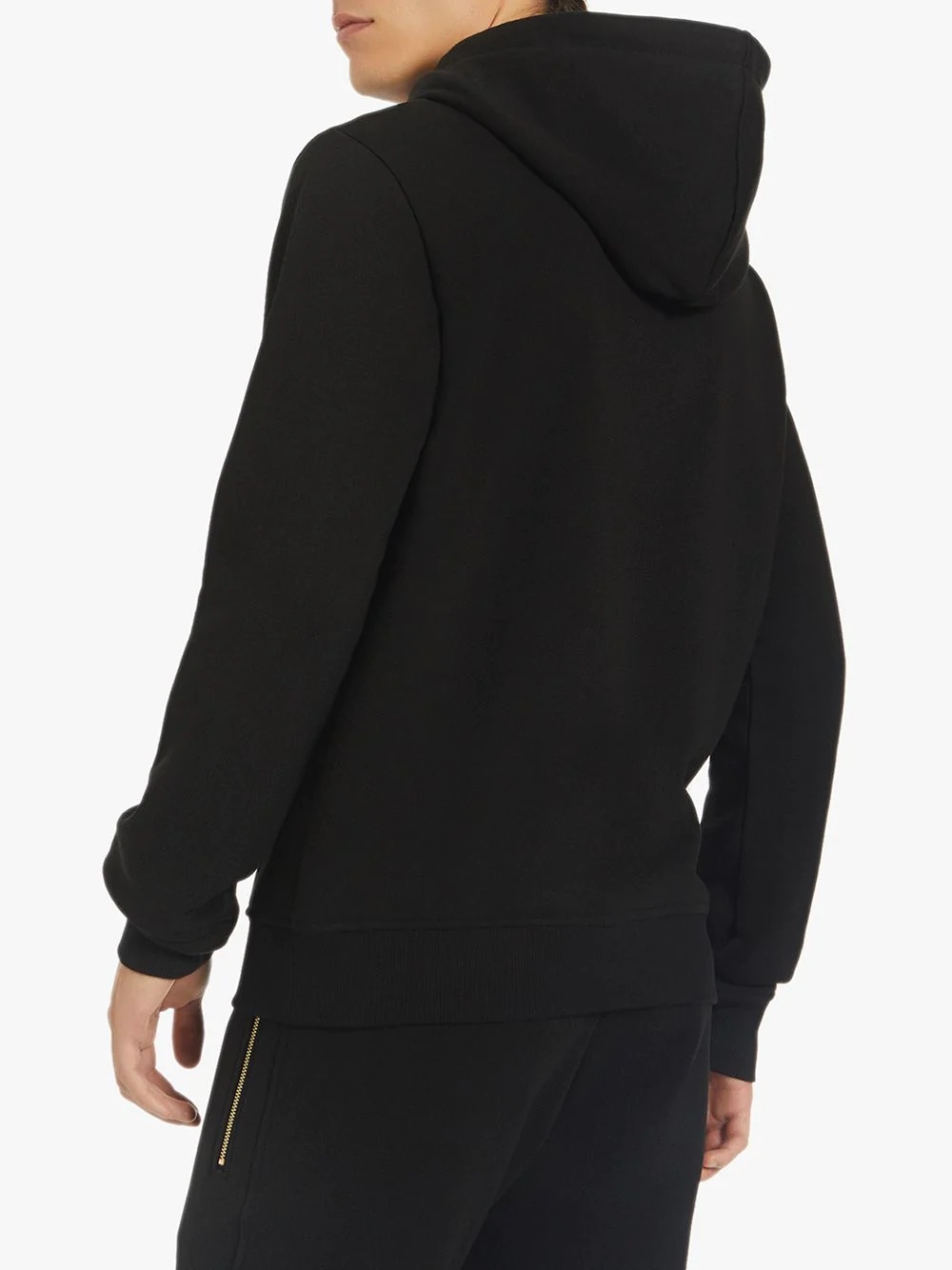 embroidered logo drawstring hoodie - 4