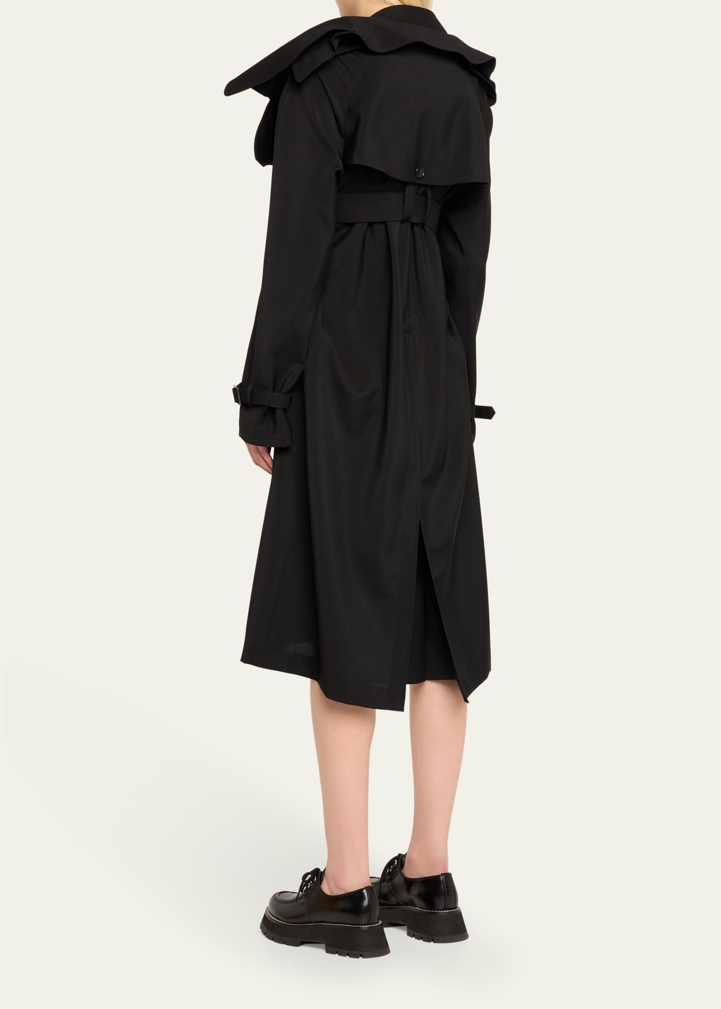 Double-Breasted Trench Midi Dress - 3