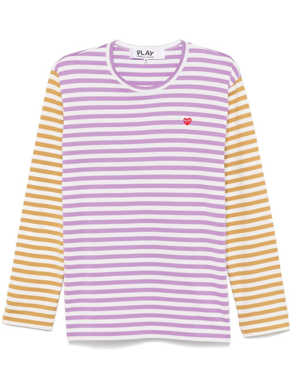 logo-appliqué striped cotton T-shirt - 1