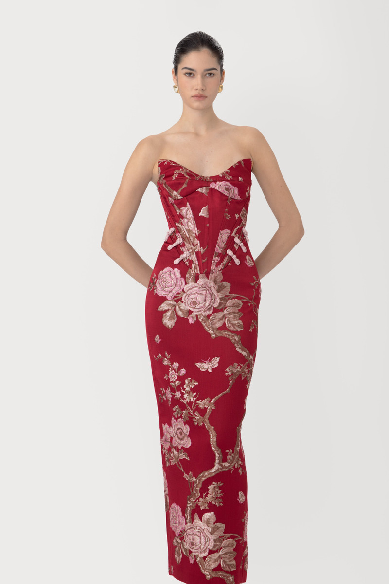 NOVELLA BROCADE MAXI DRESS 2