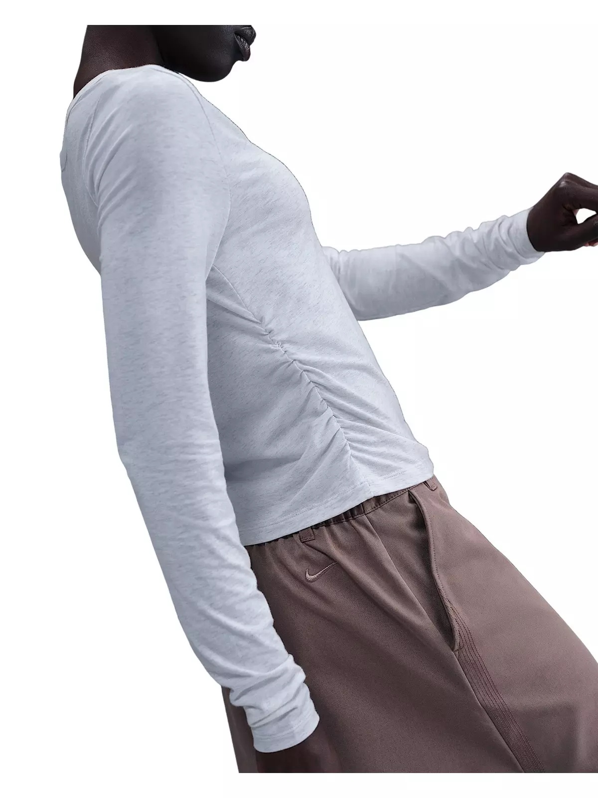Women's Sportswear Chill Knit Long-Sleeve Top -Birch Brown - 4
