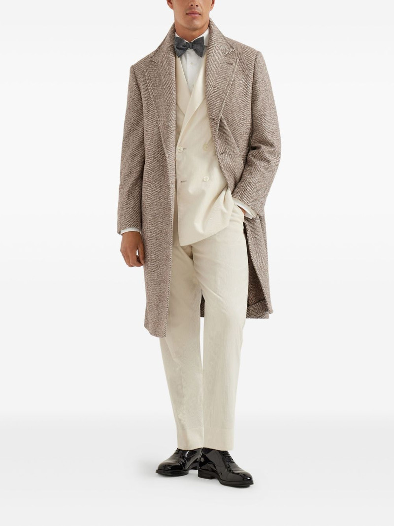 Brunello Cucinelli peak-lapel double-breasted suit outlook