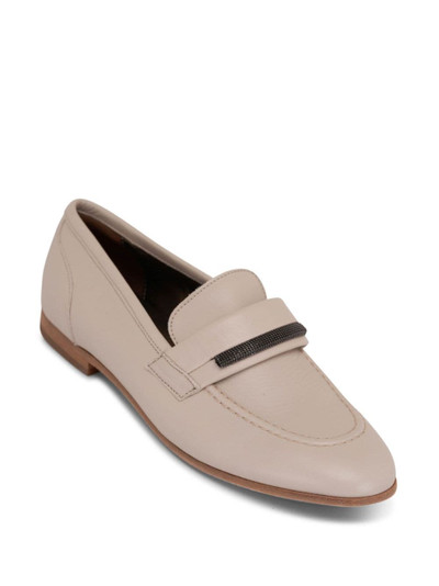 Brunello Cucinelli Monili-detail leather loafers outlook