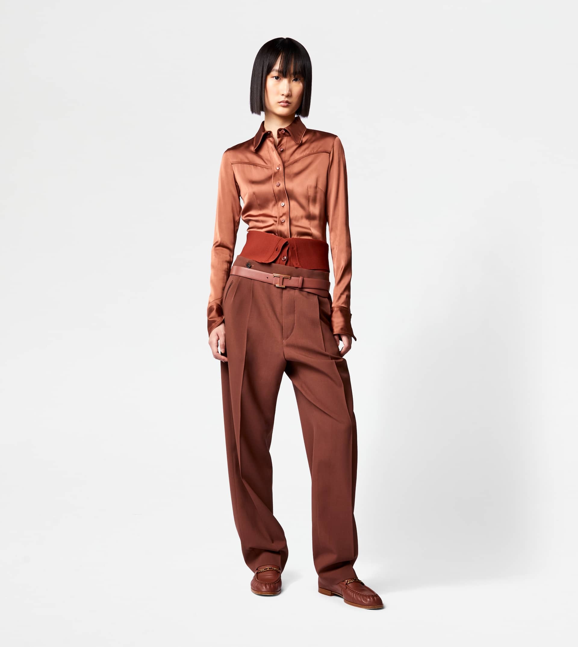 STRETCH SHIRT - BROWN - 2