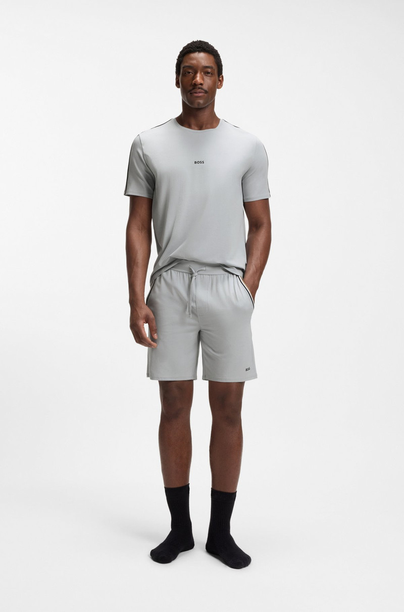 BOSS STRETCH-COTTON PYJAMA T-SHIRT WITH SIGNATURE-STRIPE TAPE outlook