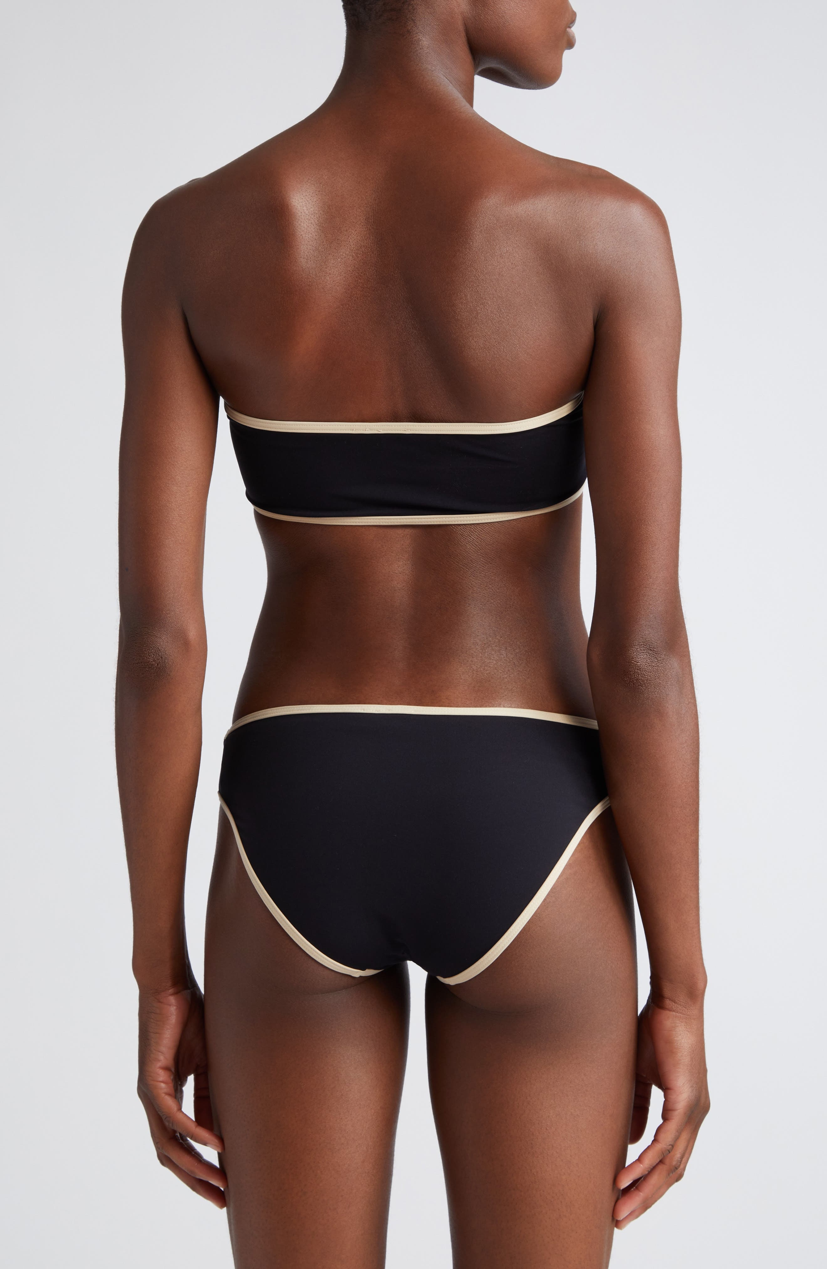 TOTEME Stripe Edge Bikini Bottoms in Black at Nordstrom - 8