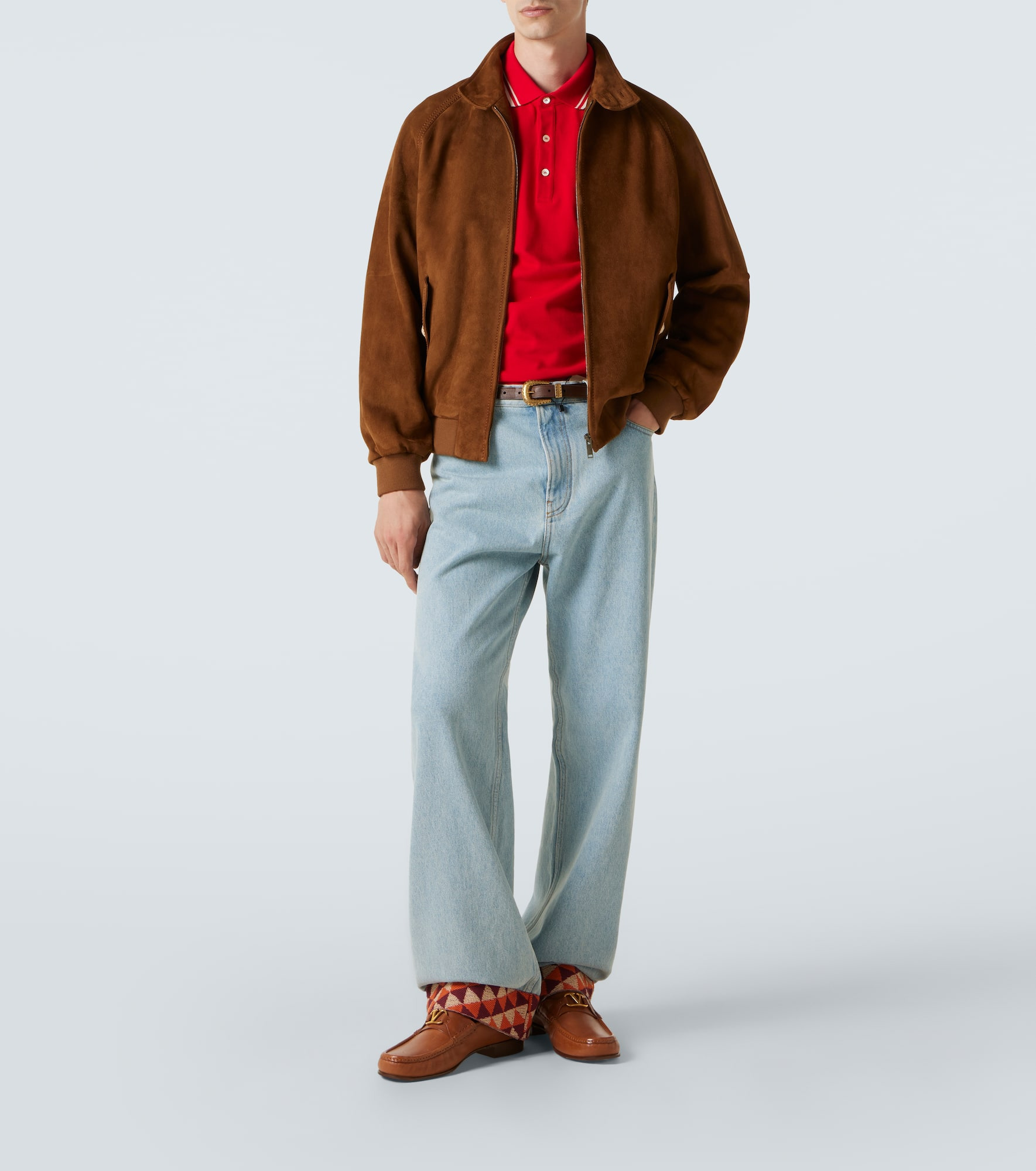 VLogo cotton piqué polo shirt - 2