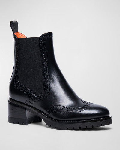 Santoni Hagar Brogue Wing-Tip Chelsea Boots outlook